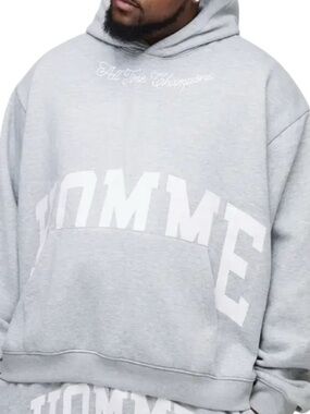 boohooMAN Oversized Boxy  “all-time champions  Homme “ pullover hoodie med, NWT